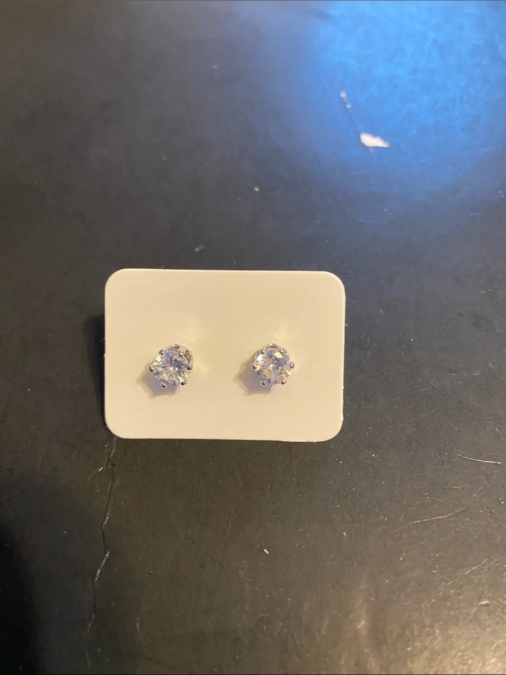 Time and Tru Clear and Black Round Stud Earring Set